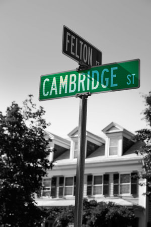 Cambridge street st in Cambridge Massachusetts USAの写真素材