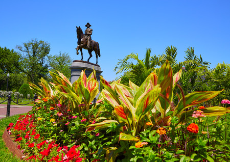 Boston Common George Washington monument at Massachusetts USAのeditorial素材