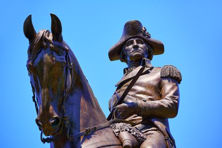 Boston Common George Washington monument at Massachusetts USA