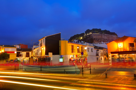 Denia village sunset dusk in Alicante Spain Europeの写真素材
