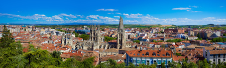 Burgos aerial view skyline with Cathedral in Castilla Leon of Spainの写真素材