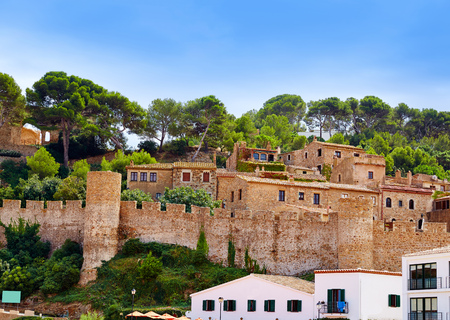 Tossa de Mar old town Vila Vella in Costa Brava of Catalonia masonry stoneのeditorial素材