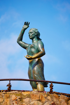 sea woman in Lloret de Mar at Costa Brava called Mujer Marinera at Cataloniaの写真素材