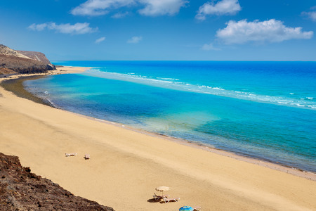 Jandia beach Mal Nombre Fuerteventura at Canary Islands of Spainの写真素材