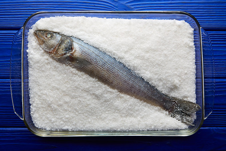 Seabass baked in sea salt seabass crusted from Mediterranean lubina