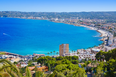 Javea Xabia village aerial view in Mediterranean sea of Alicante spain