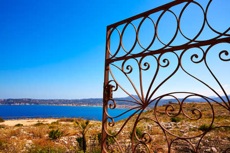 Javea Mediterranean fence in San Antonio Cape of Alicante Deniaの写真素材
