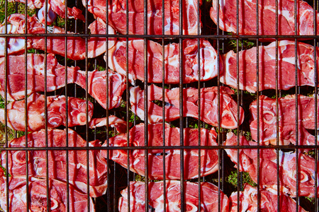 Lamb meat grilled at bar b cue from Spain bar-b-cueの写真素材