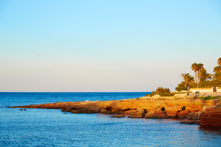 Denia sunset las Rotas in Mediterranean Spain of Alicanteの写真素材