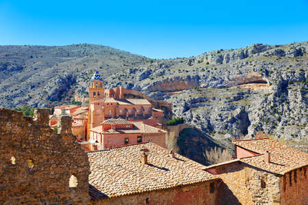 Albarracin medieval town village at Teruel Spainの写真素材