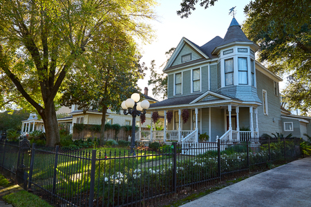 Houston heights victorian style houses in Texasのeditorial素材