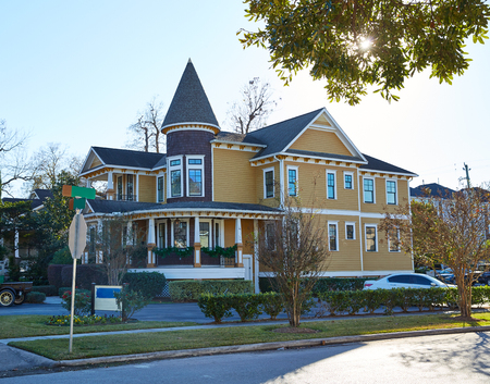 Houston heights victorian style houses in Texasのeditorial素材