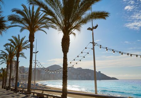 Benidorm Levante beach in Alicante Mediterranean of Spainの写真素材