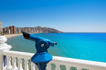Benidorm Levante beach in Alicante Mediterranean of Spainの写真素材