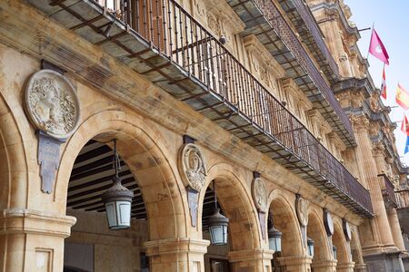 Salamanca Plaza Mayor in Spain along via de la Plata way to Santiagoの写真素材