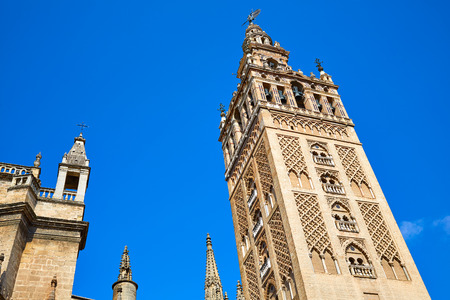 Seville cathedral Giralda tower of Sevilla Andalusia Spainの写真素材