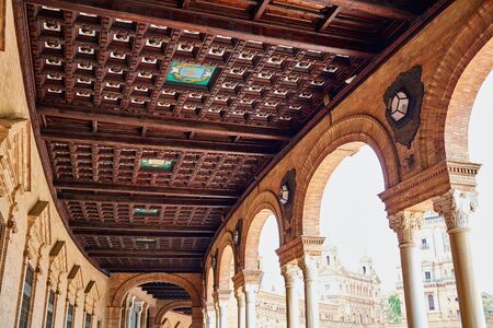 Seville Sevilla Plaza de Espana arcade Andalusia Spain square