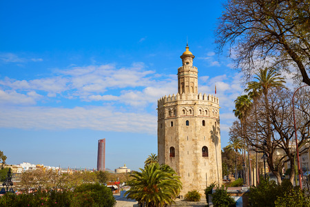 Seville Torre del Oro tower in Sevilla Andalusia Spain