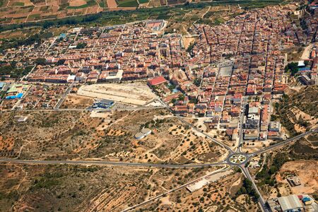 Riba-Roja Ribarroja del Turia village aerial photo in Valencia of spainの写真素材