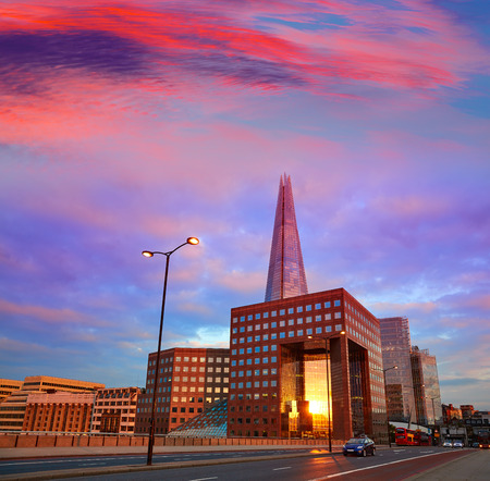 London The Shard building at sunset in Englandのeditorial素材