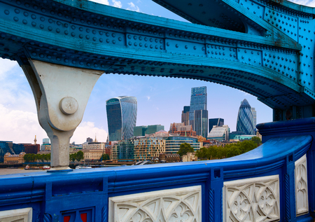 London Tower Bridge over Thames river in Englandの写真素材