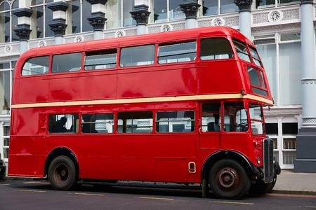London Red Bus traditional old in Englandのeditorial素材