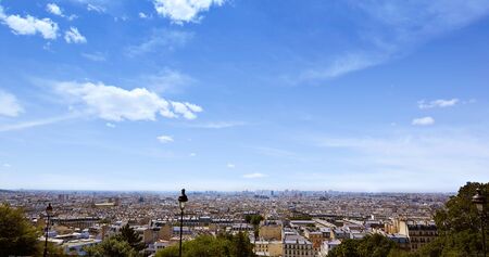 Paris skyline aerial from Montmartre in Franceの写真素材