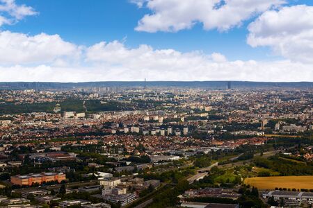 Paris aerial view with Eiffel tower at background franceの写真素材