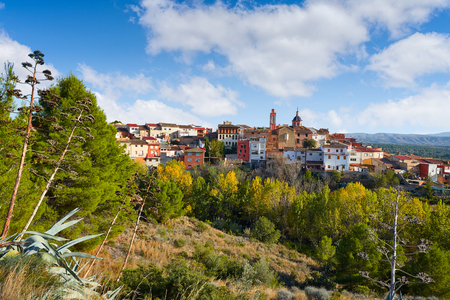 Losa del Obispo village in Valencia at Los Serranos Area of Spainの写真素材