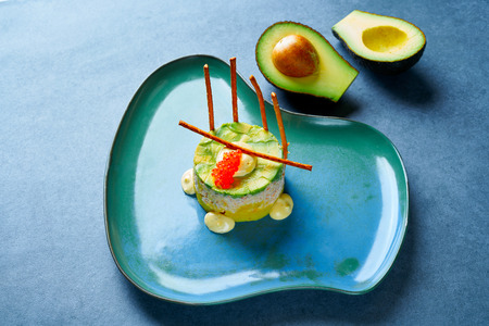 Shrimp Tartare with avocado Peruvian inspiration Tartar recipeの写真素材