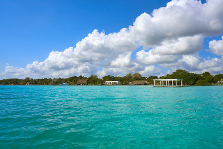 Laguna de Bacalar Lagoon in Mayan Mexico at Quintana rooの写真素材
