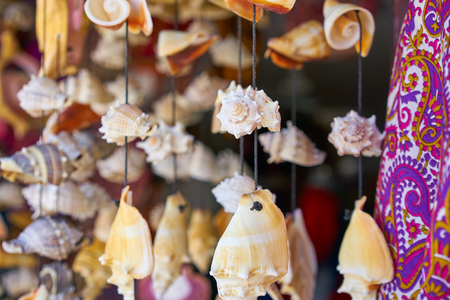 seashell mobile wind chime hanging handcraft souvenir from mexico