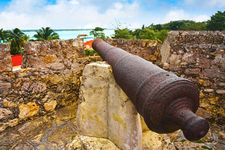 Bacalar San Felipe fort in Quintana Roo of Mexicoの写真素材