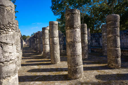 Chichen Itza one thousand columns temple at Yucatan Mexicoの写真素材
