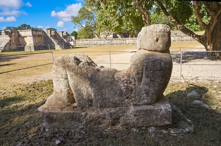 Chichen Itza Chac Mool sculpture at Yucatan Mexicoの写真素材