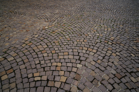 Frankfurt mosaic cobblestone street soil pavement paving in Germany