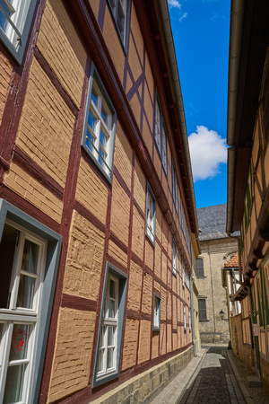 Quedlinburg city facades in Harz of Saxony Anhalt Germanyのeditorial素材