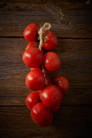 hanging tomatoes de colgar from Catalonia special for scrub in breadの写真素材