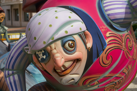 Fallas figures in Valencia popular fest at Spainの写真素材