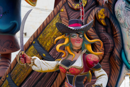 Fallas figures in Valencia popular fest at Spainのeditorial素材