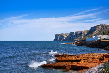 Denia Las rotas beach in spring at Alicante Spainの写真素材