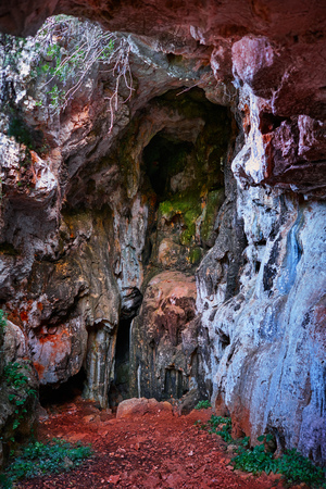 Cova del Camell cave in Montgo of Denia in Alicante province of Spainの写真素材