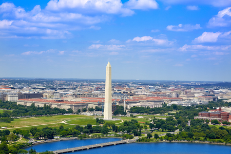 Washington DC aerial view with National Mall and Monumentの写真素材