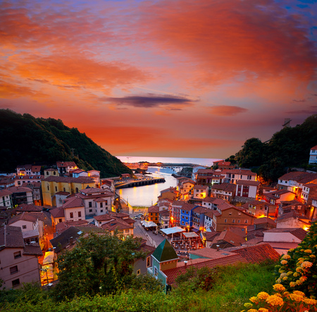 Cudillero village in Asturias from Spainの写真素材