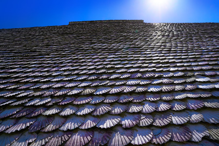 La toja island Toxa Chapel made of sea shells in Pontevedra Galicia Spainの写真素材