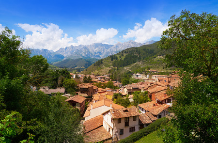 Potes in Cantabria skyline village of Spain