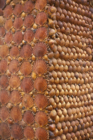 Tazones shells facades of Asturias in Spainの写真素材