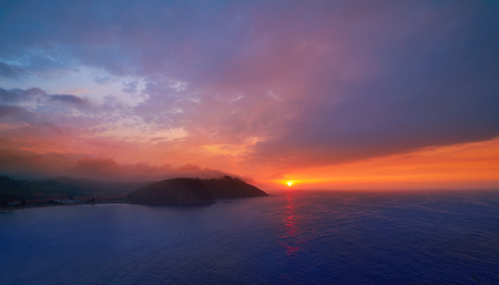 Ribadesella sunset in Asturias of Spainの写真素材