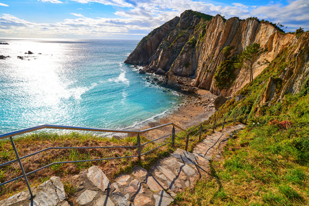Playa del Silencio in Cudillero Asturias from Spainの写真素材
