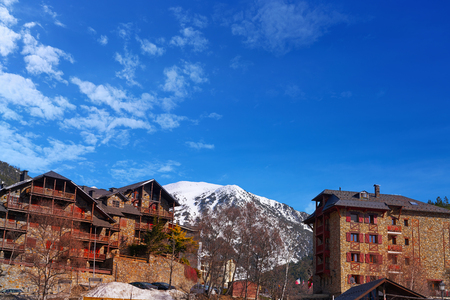 El Tarter ski village in Andorra at Grandvalira sector Pyreeneesのeditorial素材